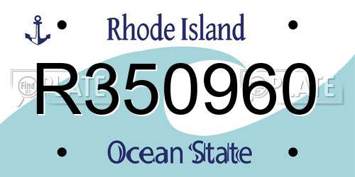 R350960 Rhode Island License Plate