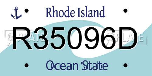 R35096D Rhode Island License Plate
