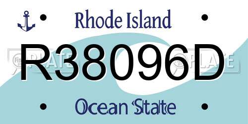 R38096D Rhode Island License Plate
