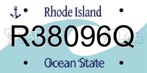R38096Q Rhode Island License Plate