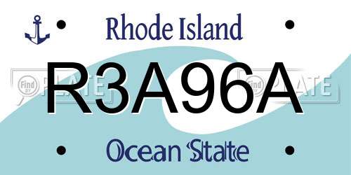 R3A96A Rhode Island License Plate