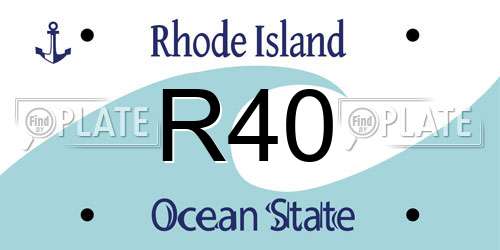 R40 Rhode Island License Plate