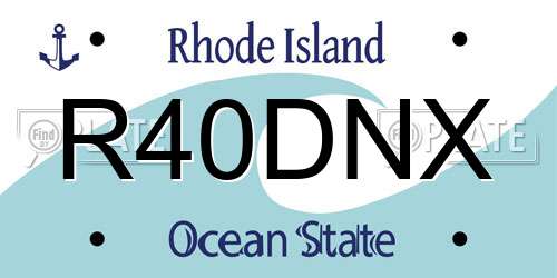 R40DNX Rhode Island License Plate