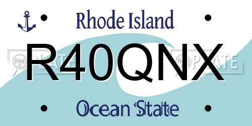 R40QNX Rhode Island License Plate