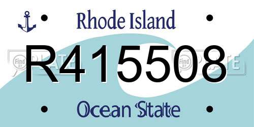 R415508 Rhode Island License Plate