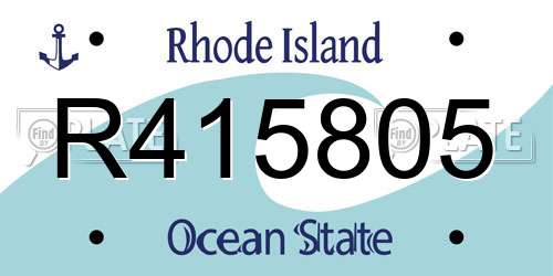 R415805 Rhode Island License Plate