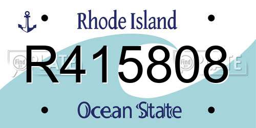 R415808 Rhode Island License Plate