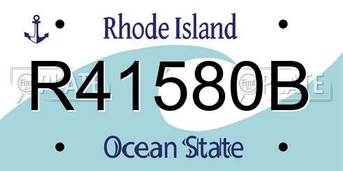 R41580B Rhode Island License Plate