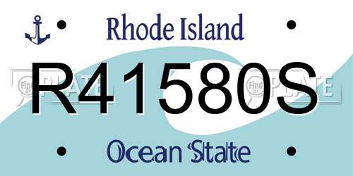 R41580S Rhode Island License Plate