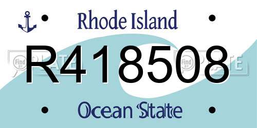 R418508 Rhode Island License Plate