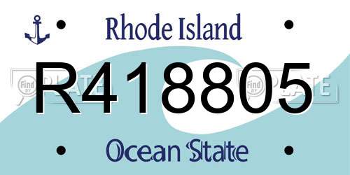 R418805 Rhode Island License Plate