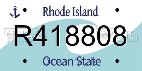 R418808 Rhode Island License Plate