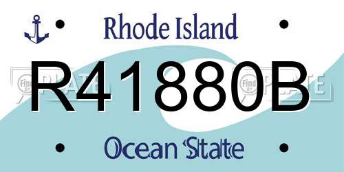 R41880B Rhode Island License Plate