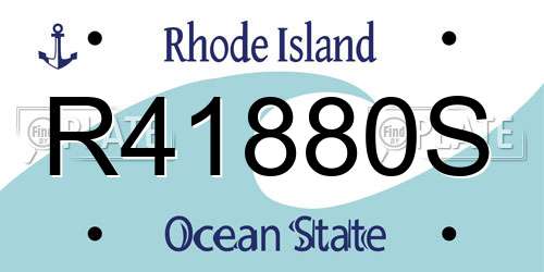 R41880S Rhode Island License Plate