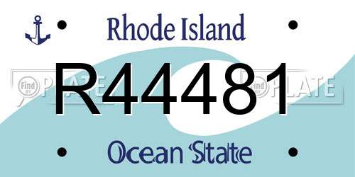 R44481 Rhode Island License Plate