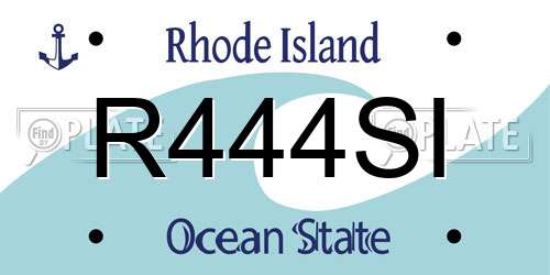 R444SI Rhode Island License Plate