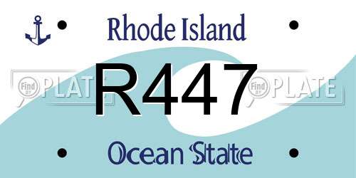 R447 Rhode Island License Plate