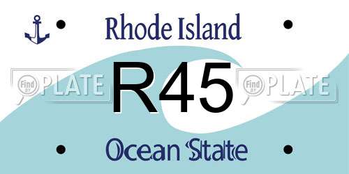 R45 Rhode Island License Plate