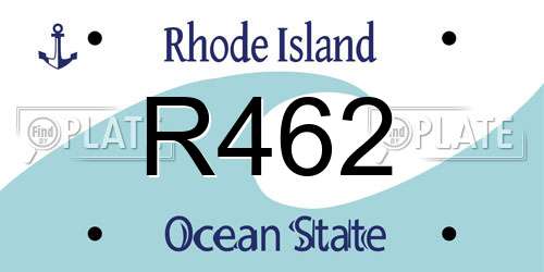 R462 Rhode Island License Plate