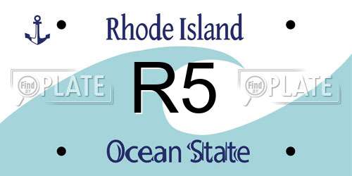 R5 Rhode Island License Plate