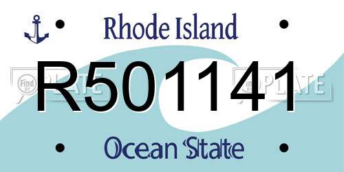 R501141 Rhode Island License Plate