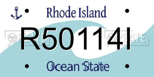 R50114I Rhode Island License Plate