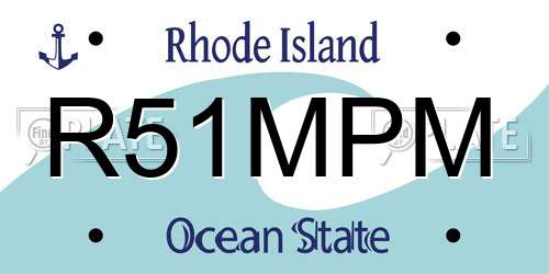R51MPM Rhode Island License Plate