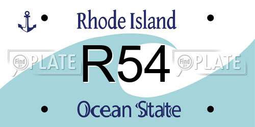 R54 Rhode Island License Plate