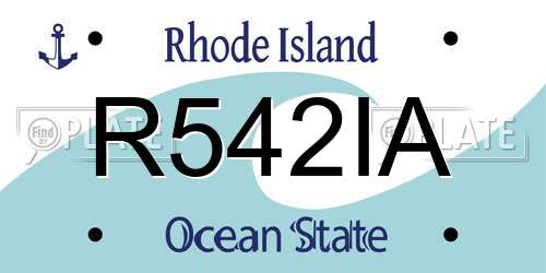 R542IA Rhode Island License Plate