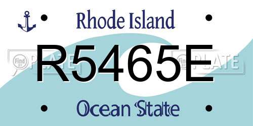 R5465E Rhode Island License Plate