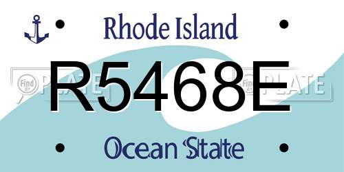 R5468E Rhode Island License Plate