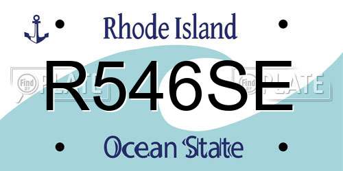 R546SE Rhode Island License Plate