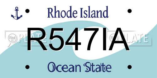 R547IA Rhode Island License Plate