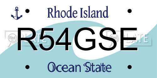 R54GSE Rhode Island License Plate