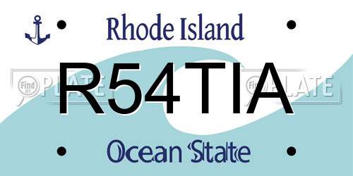 R54TIA Rhode Island License Plate