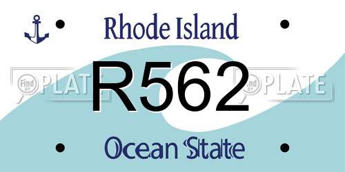 R562 Rhode Island License Plate
