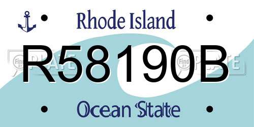 R58190B Rhode Island License Plate