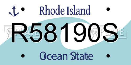 R58190S Rhode Island License Plate