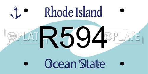 R594 Rhode Island License Plate