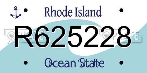 R625228 Rhode Island License Plate