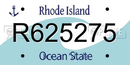 R625275 Rhode Island License Plate