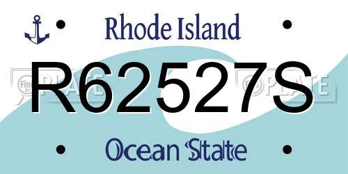 R62527S Rhode Island License Plate