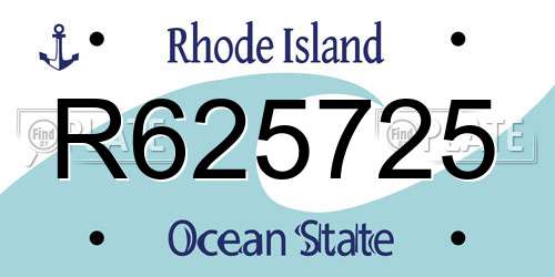 R625725 Rhode Island License Plate