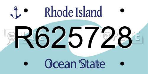R625728 Rhode Island License Plate