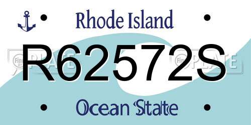 R62572S Rhode Island License Plate