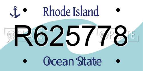 R625778 Rhode Island License Plate