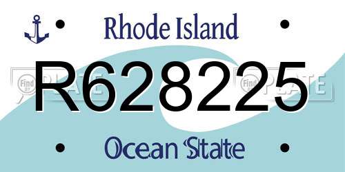 R628225 Rhode Island License Plate