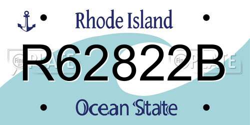 R62822B Rhode Island License Plate