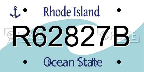 R62827B Rhode Island License Plate