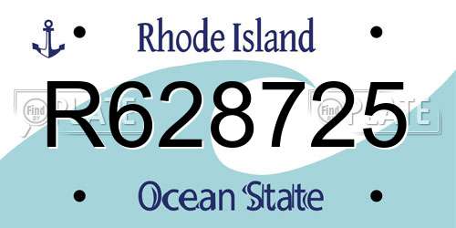 R628725 Rhode Island License Plate